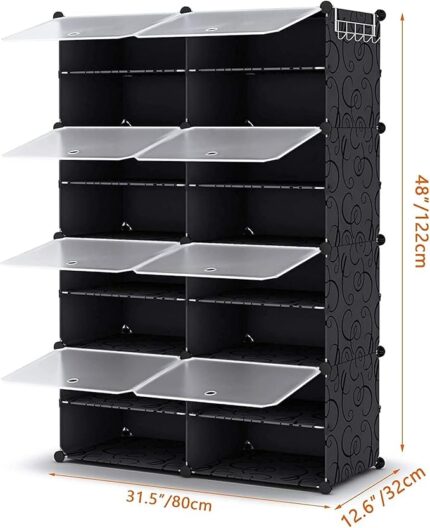 8 DOOR 8 LAYERS 2 ROW SHOE CABINET